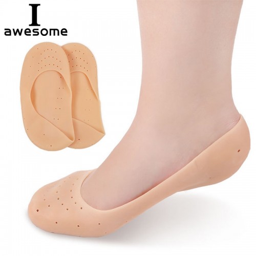 1 Pair Unisex Solid Shoes Pad Shock Absorption Silicone Gel Soft Insole Comfort Pain Relief 
