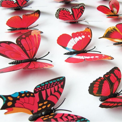 12Pcs 3D PVC Magnet Butterflies Wall Sticker Available in 6 Colors