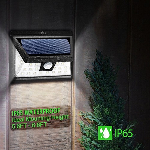 24-LED Solar Power Light Human Infrared PIR Motion Sensor Wall Lamp Outdoor 