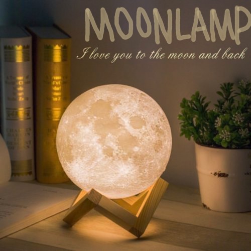 3D Magical Moon LED Night Light Desk Lamp 3 Light Colors For Home Decoration 