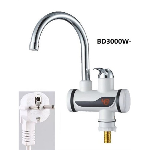 Tankless Electric Hot Water Heater Faucet Kitchen Instant Heating Tap Water with LED EU Plug