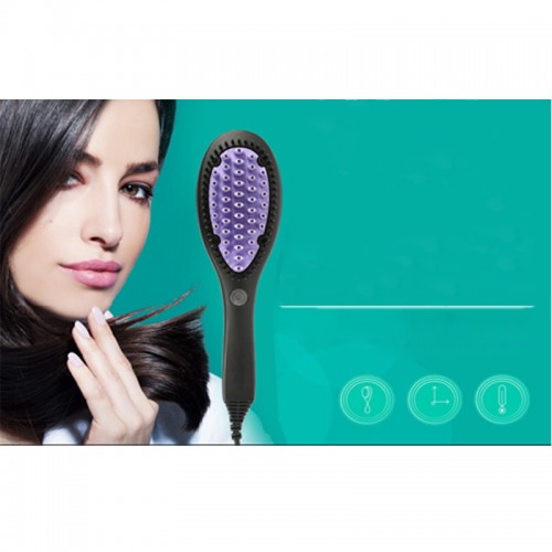 Electric Ceramic Hair Brush Fast Straightener Comb Hair Straightening Brush
