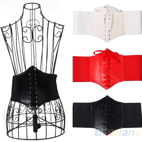 Artificial Leather Wide Waist Belt