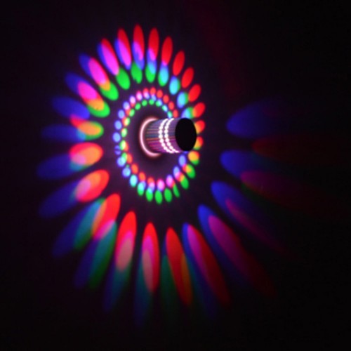 Led Wall Light Wall Lamp Spiral Effect  With Controller 3W Color For Modern Decoration 