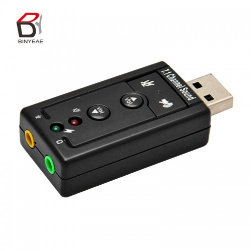 Mini External USB Sound Card 7.1 CH 3D Audio Adapter With 3.5mm Headset For PC Notebook
