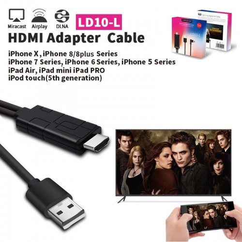  Home Plug And Play High Speed HD 1080P HDMI Lightning Digital AV Cable LD10-L