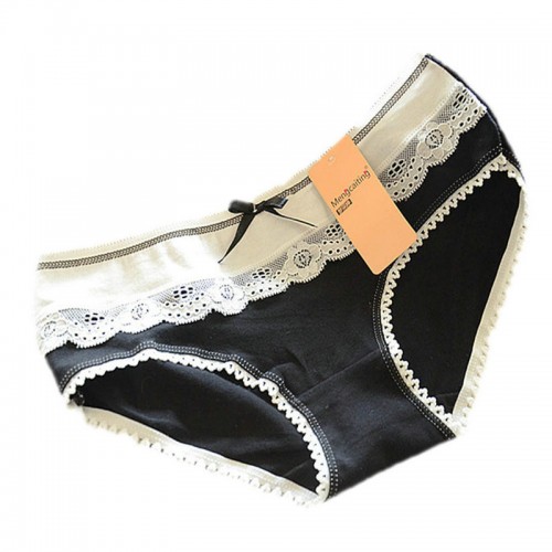 Women's Soft Multi-Color Cotton Soft Lace Bow-knot Underwear Knickers Briefs 