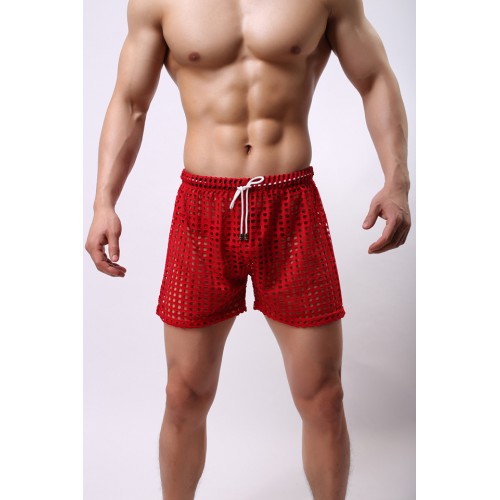 Loose Casual Hollow Net Rope Shorts
