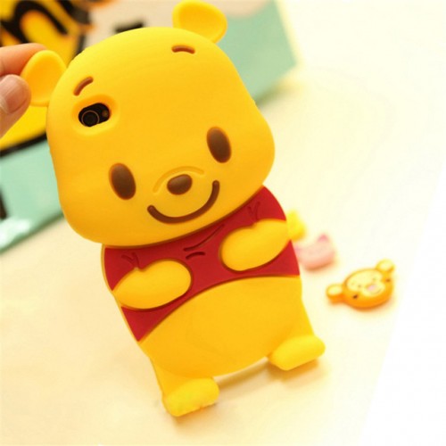 Pooh 3D Soft Silicone Phone Case Cover for iPhone