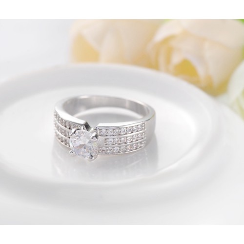 Trendy Zircon Gold and Silver Plated Ring