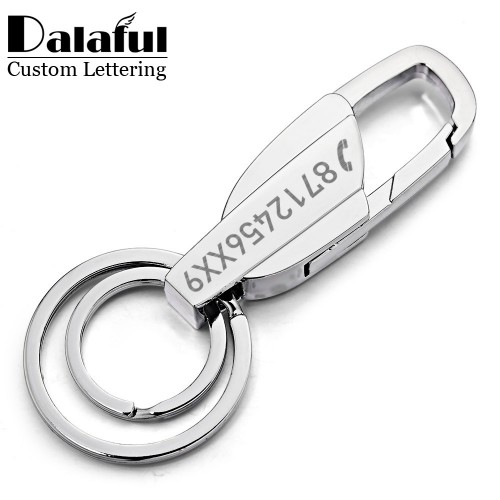 Custom Lettering Keychains Stainless steel Keyrings Metal Engrave Name Customized Logo Key Chain For Car