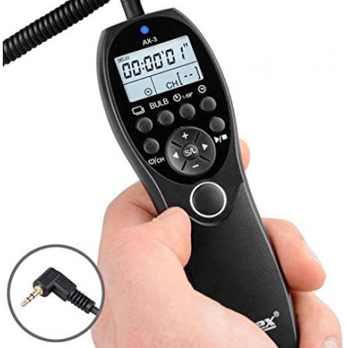 Ayex AX-3 Timer Remote Shutter Release Compatible With Canon (E3) EOS 80D 1300D 1200D 