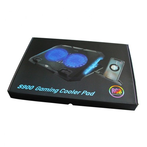S900 Adjustable Height RGB Laptop Cooling Pad Stand with Dual USB Ports 