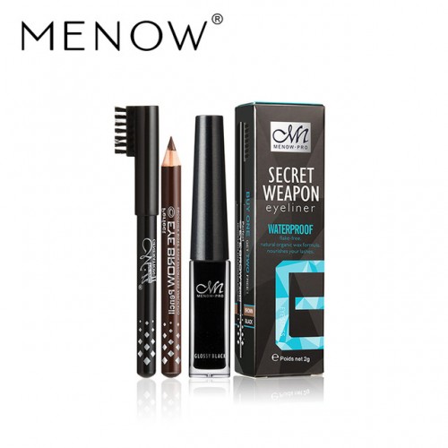 MENOW Brand Waterproof Liquid Eyeliner gift black and brown pencil Long lasting for up to 24.