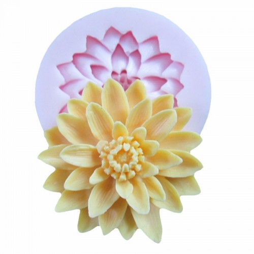 3D Beautiful Lotus Chrysanthemum Flower Silicone Soap Moulds For Fondant Cake Decorating Tools DIY Baking Chocolate