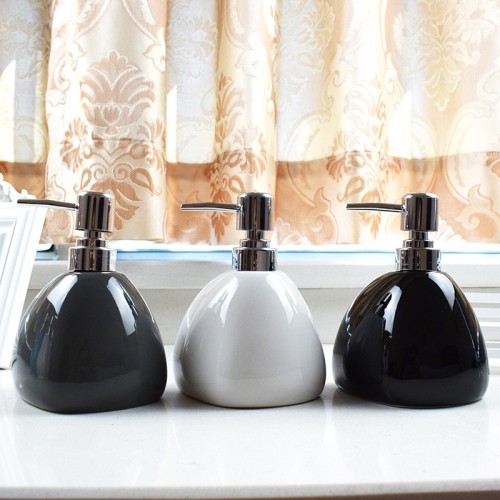 450ML Multi color Triangle Ceramic Smooth Face Wash Shampoo Hand Lotion Bath Lotion Soap Dispenser Bottle
