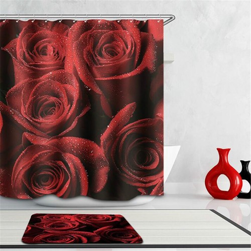 3D thicken Rose flower bath curtain shower curtain Waterproof Home Bathroom accessories Polyester Fabric