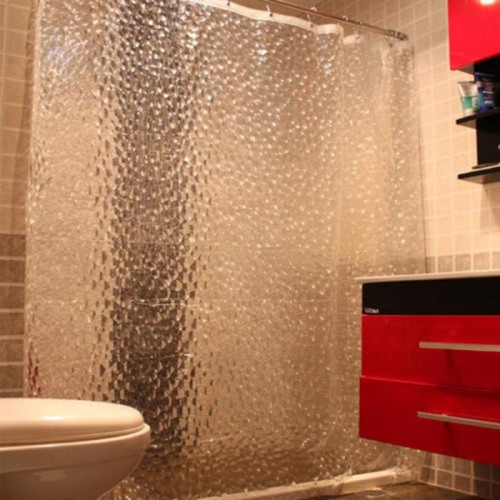 Christmas Bathroom Shower Curtains Thicken 3D Waterproof Water Cube Shower Curtain Winter Shower Curtains High Quality