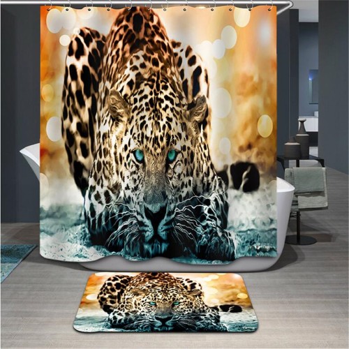 Leopard Shower curtain 3d modern Fabric creative zebra bath curtain tiger lion king animal waterproof bathroom