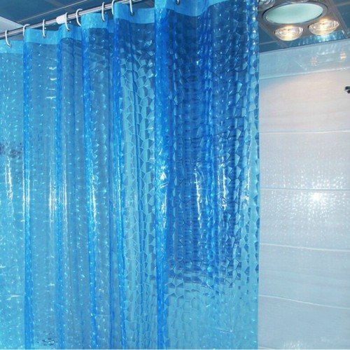 Thickening 15 Silk Transparent 3D Water Cube EVA Shower Curtain Environmental Waterproof And Mildew Blue Green