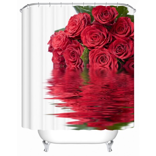 Waterproof Bathroom Shower Curtain Rose In The Water The Shower Curtain High quality Furniture Household Accessories