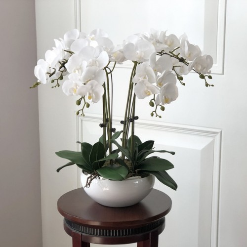 1 set high grade orchids hand feeling flower table flower arrangement no vase