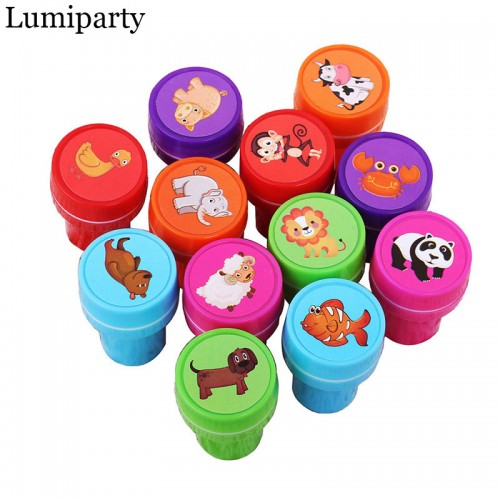 LumiParty 12PCS Self ink Stamps Kids Party Favors Event Supplies for Birthday Gift Toys Boy Girl