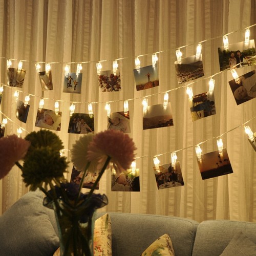 Personalized Wedding Decoration Starry Photo Holder String Lights Book Room Decor Clip Window Christmas Centerpieces Battery