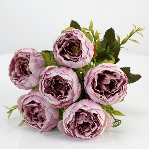 purple pink big peony artificial flowers elegant beautiful silk fake flowers blossom peonies wedding home party