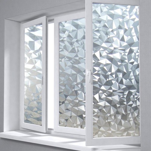 Polygon Shape Opaque Static Glass Window Film Privacy Decorative Self adhesive Glass Door Window Film Sticker
