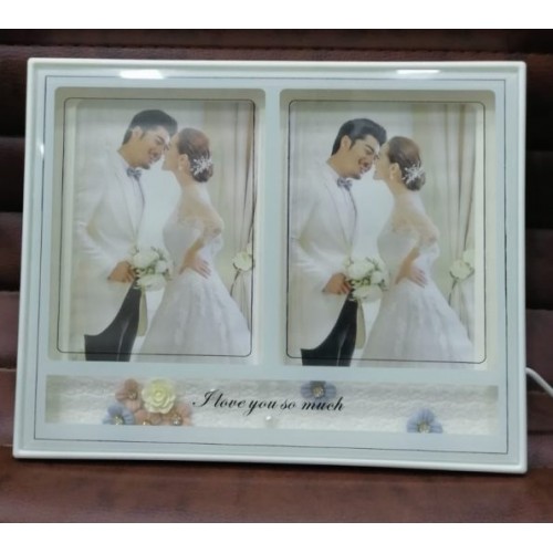 10cm x 15cm Golden LED Love Decoration Bedroom Photo Frame USB With Display Stand