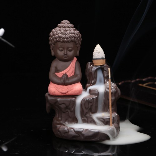 The Little Monk Censer Creative Home Decor Small Buddha Incense Holder Backflow Incense Burner Use In