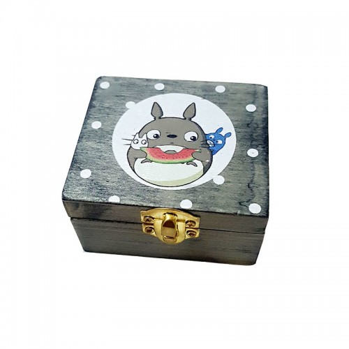 Cartoon Totoro Wooden Music Box Newest Miyazaki Movie Wooden Crafts Desk Accessories Mini Music