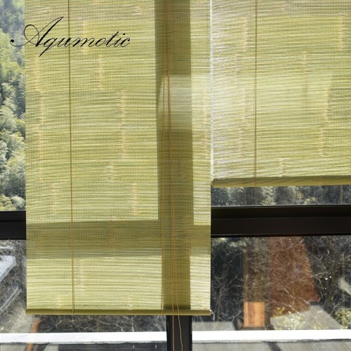 Aqumotic Vintage Bamboo Curtain Rural Room Partition Shade Balcony Commission Bamboo Curtains Decoration Green Screen Tailormade