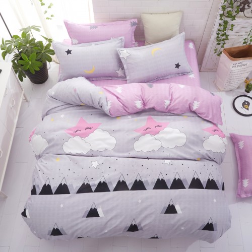 Grey bedding set summer bed linens 3 or 4pcs set duvet cover set Pastoral bed