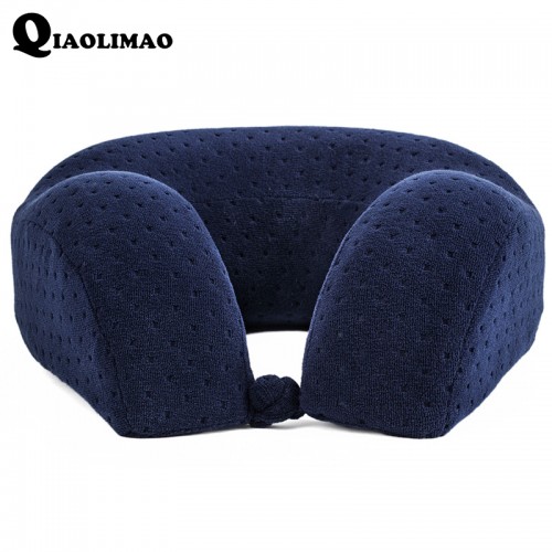 New U Shaped Memory Foam Neck Pillows Soft Slow Rebound Space Travel Pillow Solid Neck Cervical