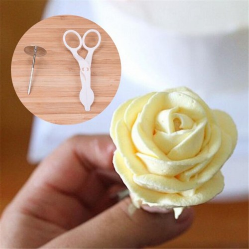 Rose Cream Cake Decorating Tools receptacle scissors Russia Tulip Tips nozzles flowers baking Fondant Full set