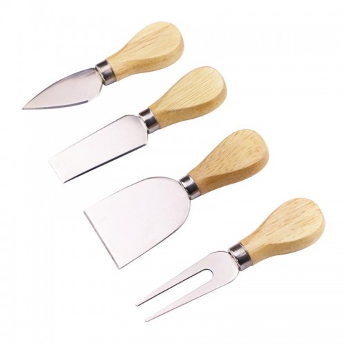 4pcs set Stainless Steel Cheese Knife Bamboo Handle Cheese Slicer Wood Handle Cheese Knives Set Collection