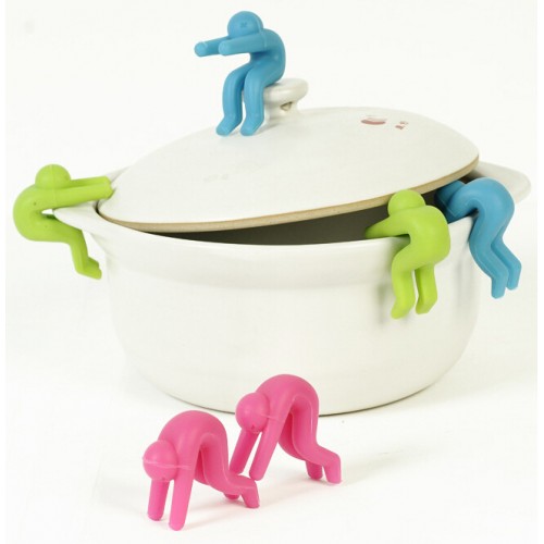 12pcs kitchen spoon holder Lilliputian Shape silicone spoon rest Phone Holder heightening prevent overflowing soup rest