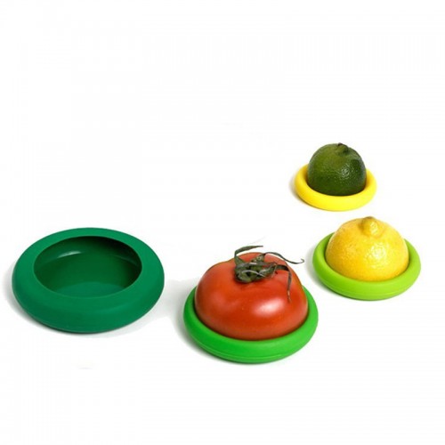 4 Pieces Reusable Food Huggers Silicone Food Savers Bowl Covers Jar Lids