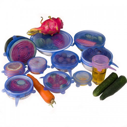 6pcs Universal Silicone Stretch Suction Pot Lids Kitchen Silicone Cover Cooking Pan Spill Lids Home Bowl 6pcs Universal Silicone Stretch Suction Pot Lids Kitchen Silicone Cover Cooking Pan Spill Lids Home Bowl