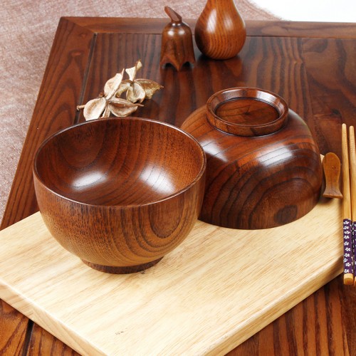 HOT 10cm Natural Jujube Wooden bowl soup rice Noodles bowls Kids lunch box kitchen tableware for