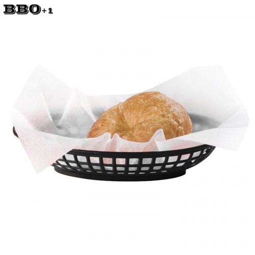 Hot 12 pcs 9 25 Classic Oval Plastic Serving Basket Black Fast Food Basket Dozen Side