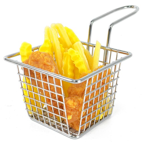 Mini Square Multi-Purpose Stainless Steel French Fries Serving Basket