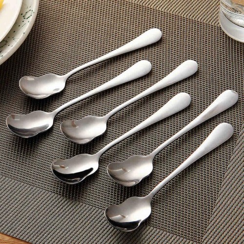 6 PCS Set Stainless Steel Ice Cream Spoons Set Ice Cream Scoop Mash Potato Cookie Spoons