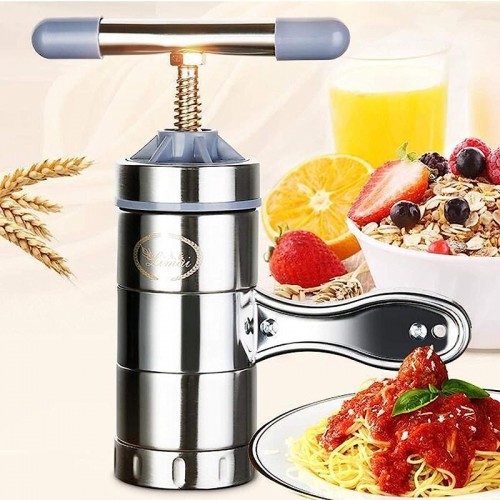 Mini Portable Manual Operation Stainless Steel Pasta Maker With 3 Press Molds
