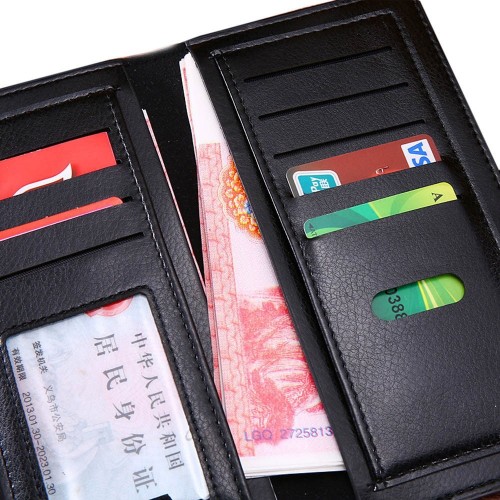 Luxury Men Ultra-Thin Long Wallet Multi-Card Male Clutch Coin Purse Concise Money Bag