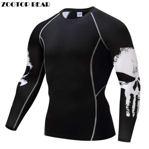 Punisher Compression Shirt Men Breathable Quick Dry T Shirt Bodybuilding Top Crossfit Tee Fitness Weight lifting