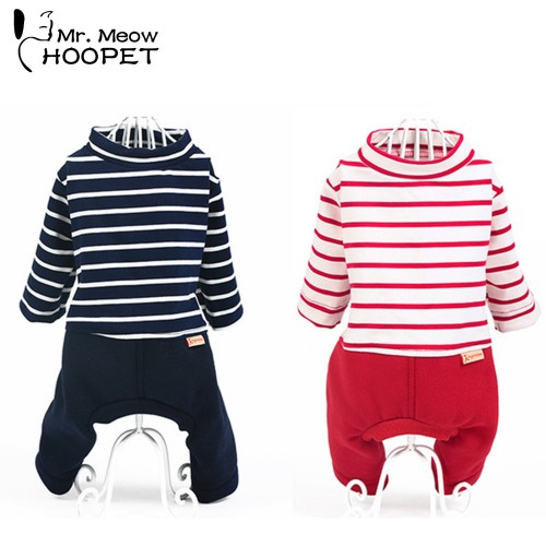 Pet Cat Clothing Casual Fall Small Summer Spring Clothes Stripe Cotton Fashion