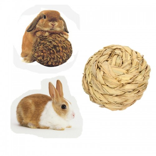 Pet Hamster Rabbit Grass Ball Toy Mice Gerbil Mini Animal Attractive Exercise Natural Funny Play Molar